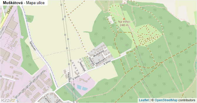Muškátová - mapa ulice