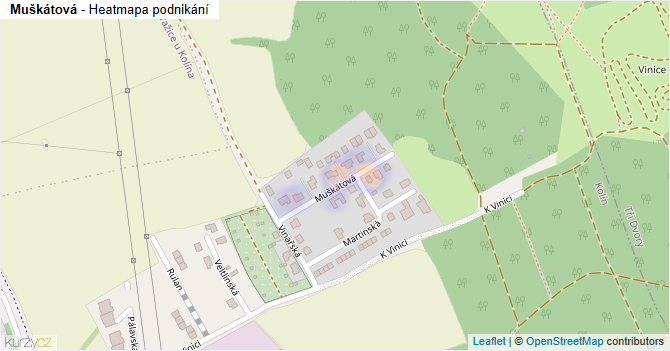Muškátová - mapa podnikání