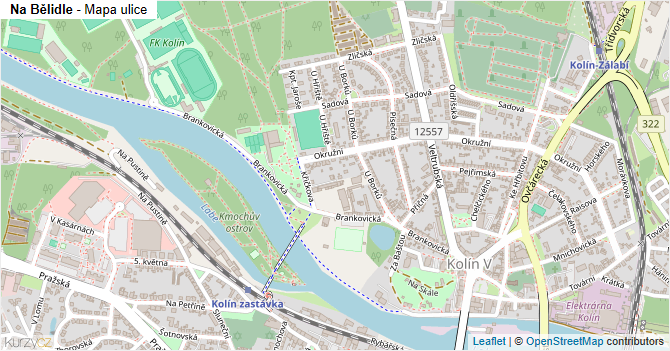 Na Bělidle - mapa ulice