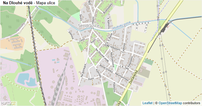 Na Dlouhé vodě - mapa ulice