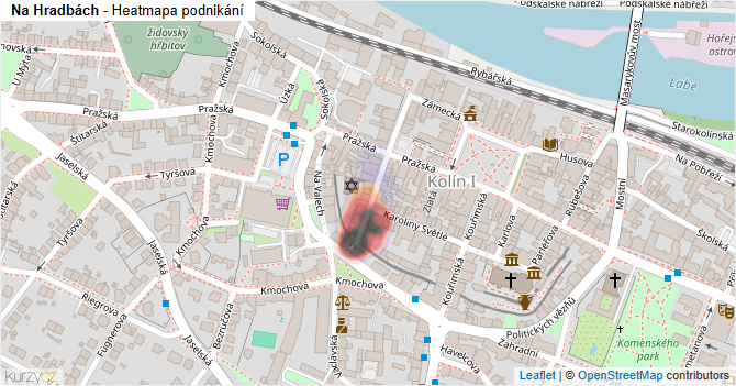 Na Hradbách - mapa podnikání