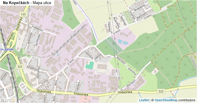 Na Kopečkách - mapa ulice