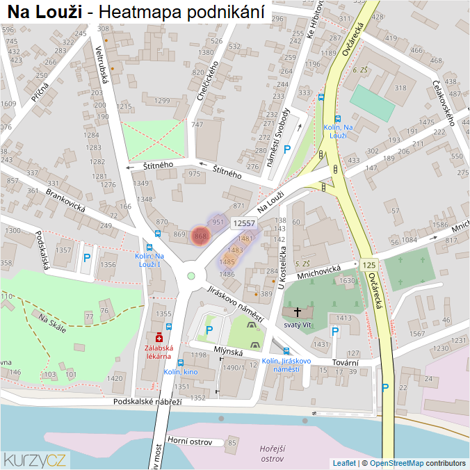 Mapa Na Louži - Firmy v ulici.