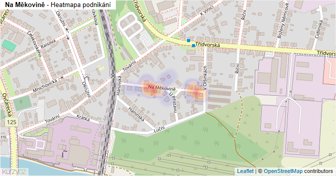 Na Měkovině - mapa podnikání