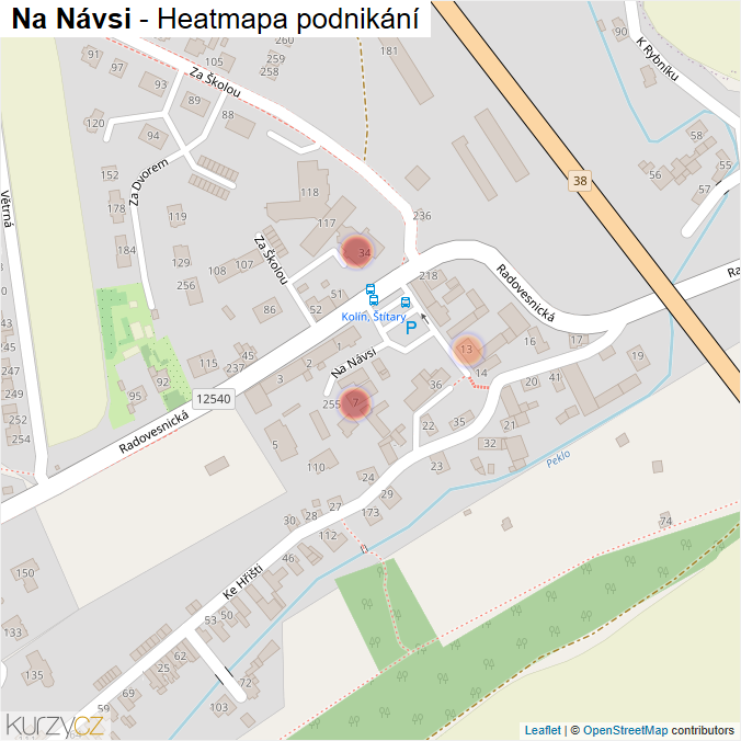 Mapa Na Návsi - Firmy v ulici.