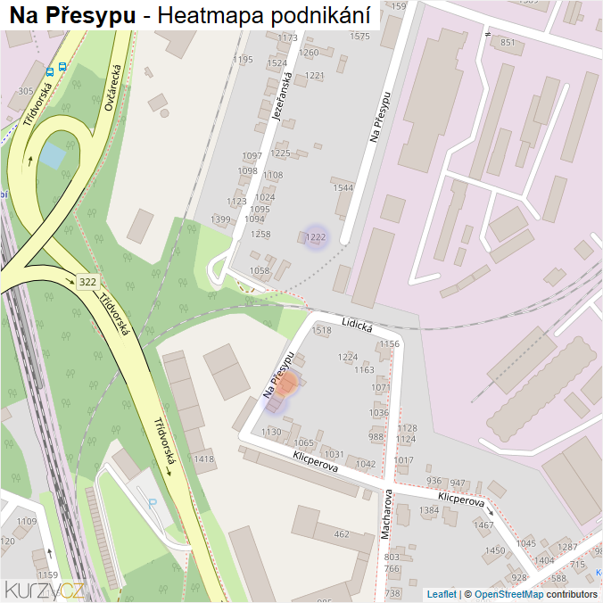 Mapa Na Přesypu - Firmy v ulici.