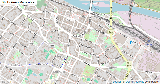 Na Pršíně - mapa ulice