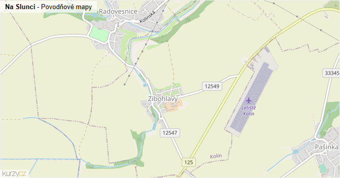 Na Slunci - záplavové mapy stoleté vody