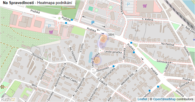 Na Spravedlnosti - mapa podnikání