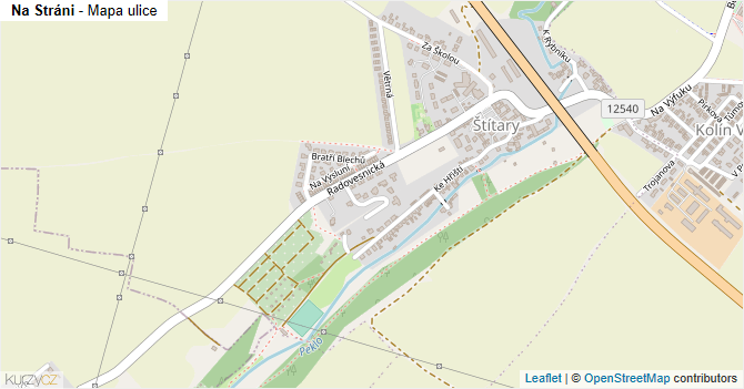 Na Stráni - mapa ulice