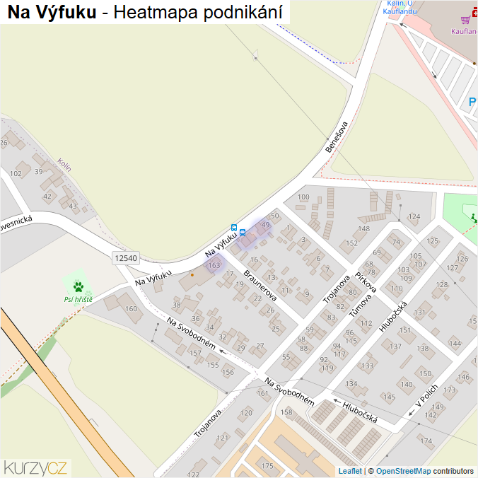 Mapa Na Výfuku - Firmy v ulici.