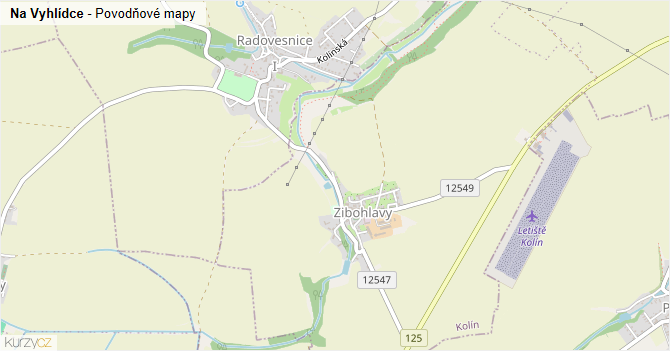 Na Vyhlídce - záplavové mapy stoleté vody