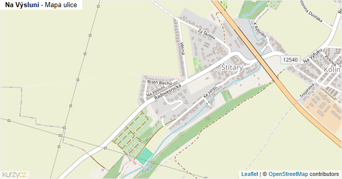 Na Výsluní - mapa ulice