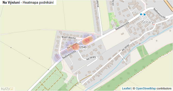 Na Výsluní - mapa podnikání