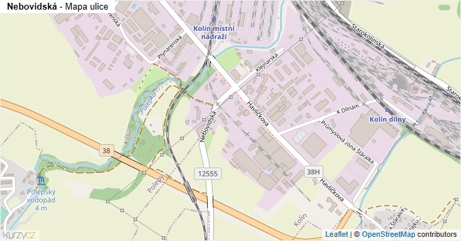 Nebovidská - mapa ulice