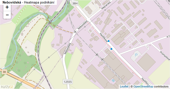 Nebovidská - mapa podnikání