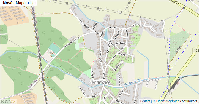 Nová - mapa ulice