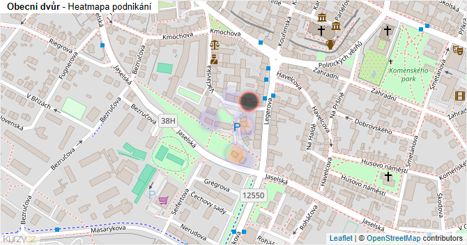 Obecní dvůr - mapa podnikání