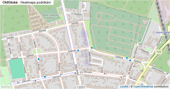 Oldřišská - mapa podnikání