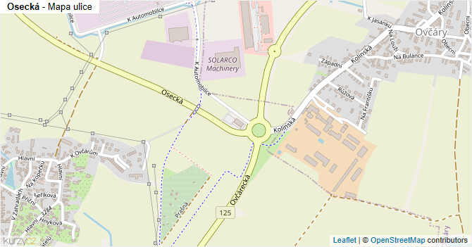 Osecká - mapa ulice
