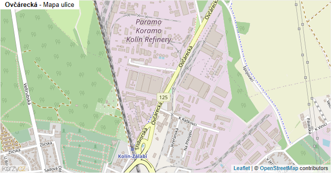 Ovčárecká - mapa ulice
