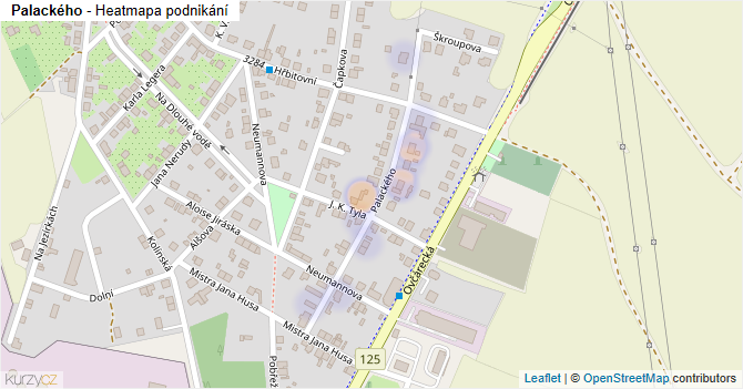 Palackého - mapa podnikání