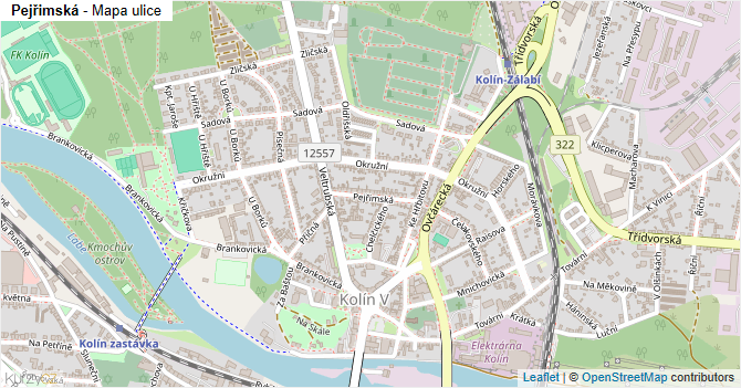 Pejřimská - mapa ulice