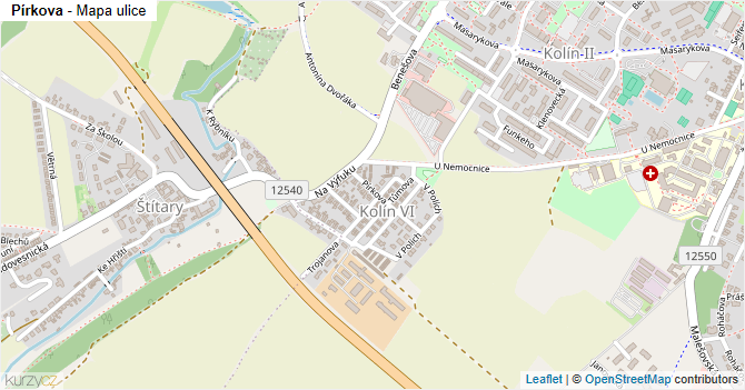 Pírkova - mapa ulice