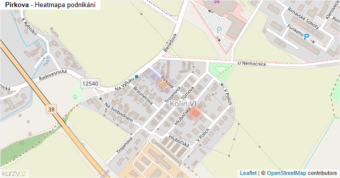 Pírkova - mapa podnikání