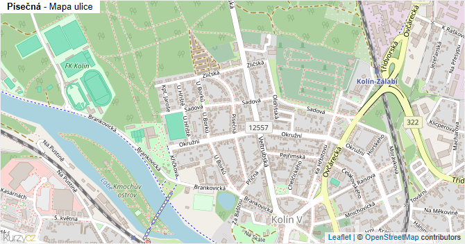Písečná - mapa ulice