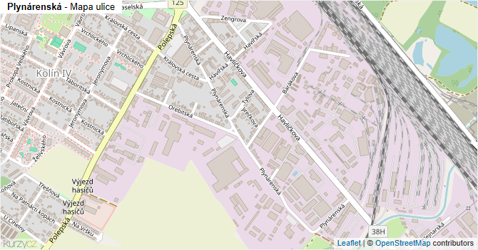 Plynárenská - mapa ulice