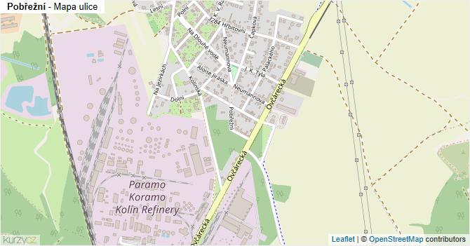 Pobřežní - mapa ulice