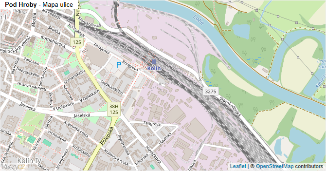 Pod Hroby - mapa ulice