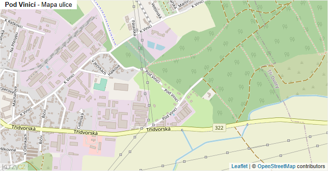 Pod Vinicí - mapa ulice
