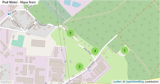 Pod Vinicí - mapa firem