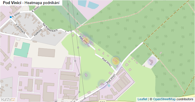 Pod Vinicí - mapa podnikání