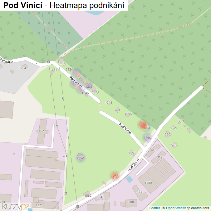 Mapa Pod Vinicí - Firmy v ulici.