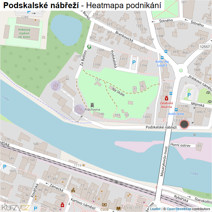 Mapa Podskalské nábřeží - Firmy v ulici.
