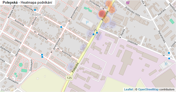 Polepská - mapa podnikání
