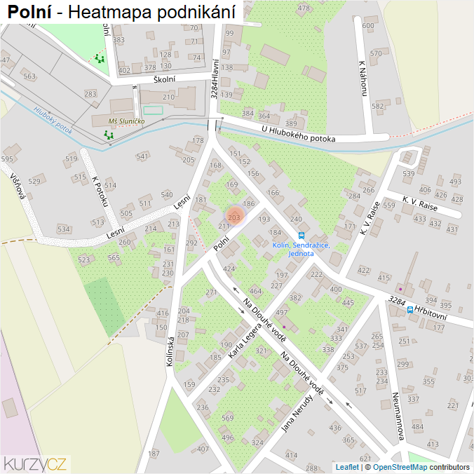 Mapa Polní - Firmy v ulici.