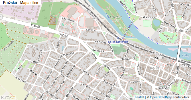 Pražská - mapa ulice