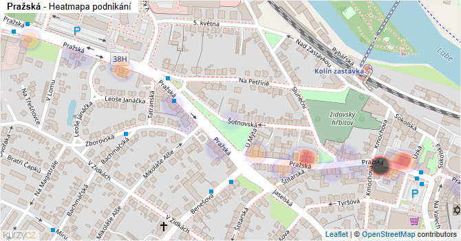 Pražská - mapa podnikání