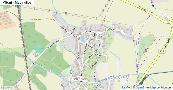 Příční - mapa ulice
