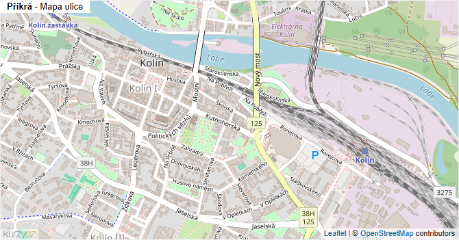 Příkrá - mapa ulice