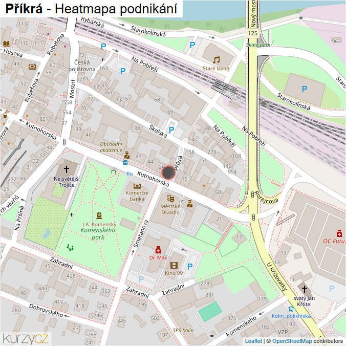 Mapa Příkrá - Firmy v ulici.