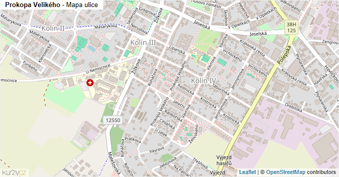 Prokopa Velikého - mapa ulice