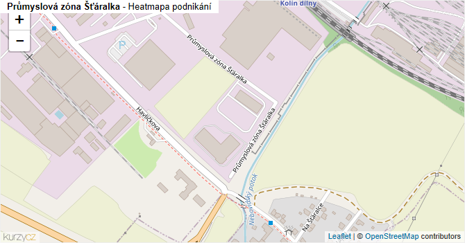 Průmyslová zóna Šťáralka - mapa podnikání