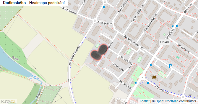 Radimského - mapa podnikání