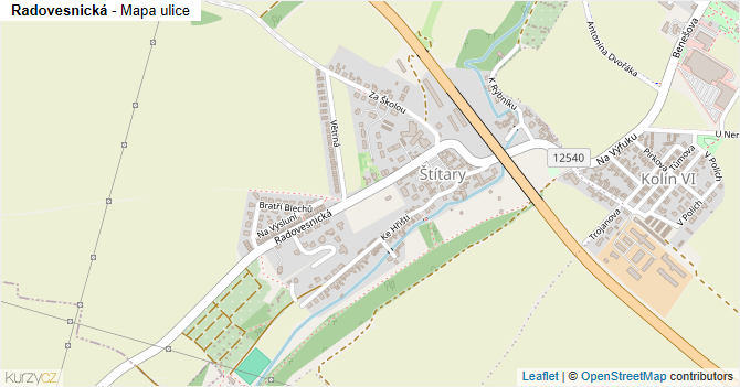 Radovesnická - mapa ulice