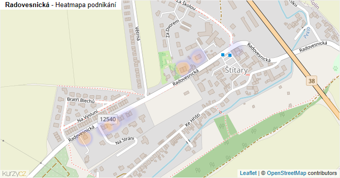 Radovesnická - mapa podnikání